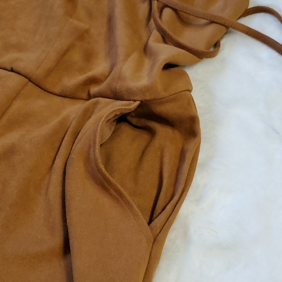 "HOLOGRAM" TAN FAUX SUEDE ROMPER! - Picture 4 of 6